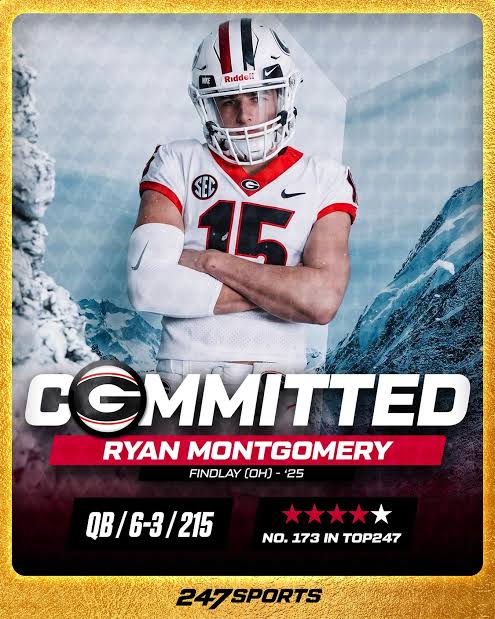 New flash: Ryan Montgomery, a 2025 four-star quarterback out of Findlay, OH, is officially a Georgia Bulldog